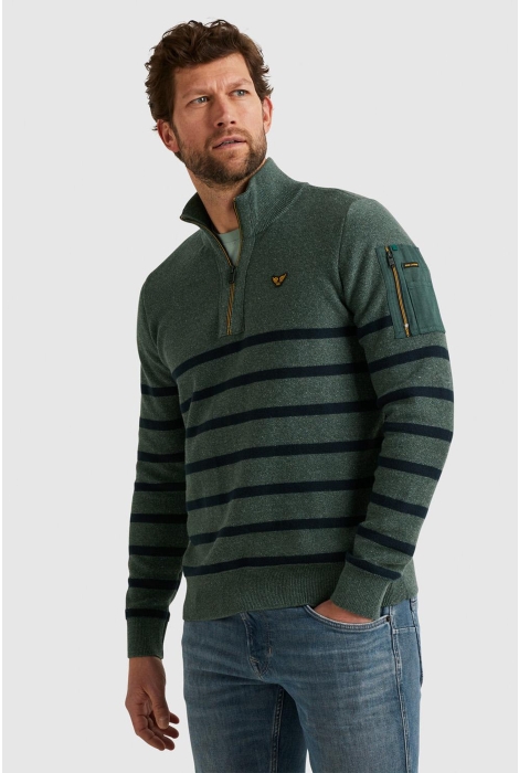 PME legend half zip collar cotton rib knit