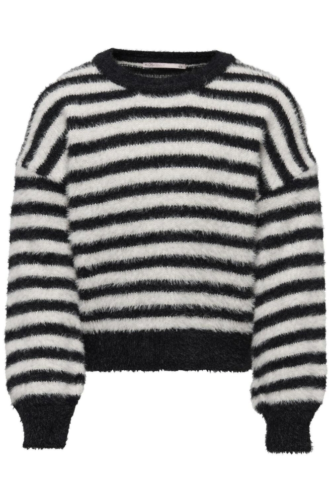 KOGNEWPIUMO L/S PULLOVER CP KNT NOO 15306452 Black stripes/ Egret