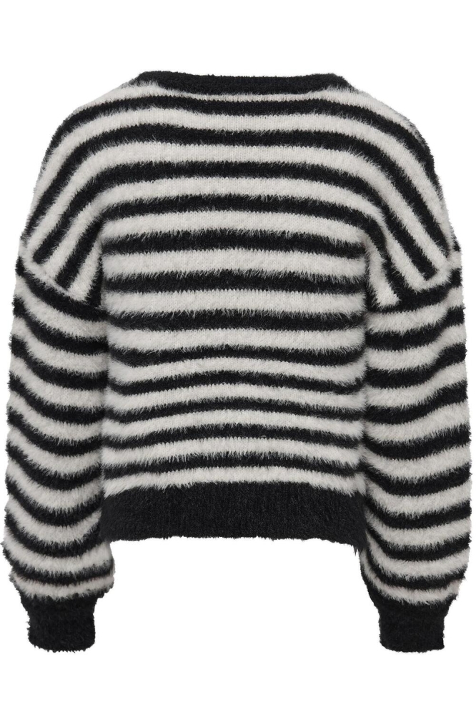 KOGNEWPIUMO L/S PULLOVER CP KNT NOO 15306452 Black stripes/ Egret