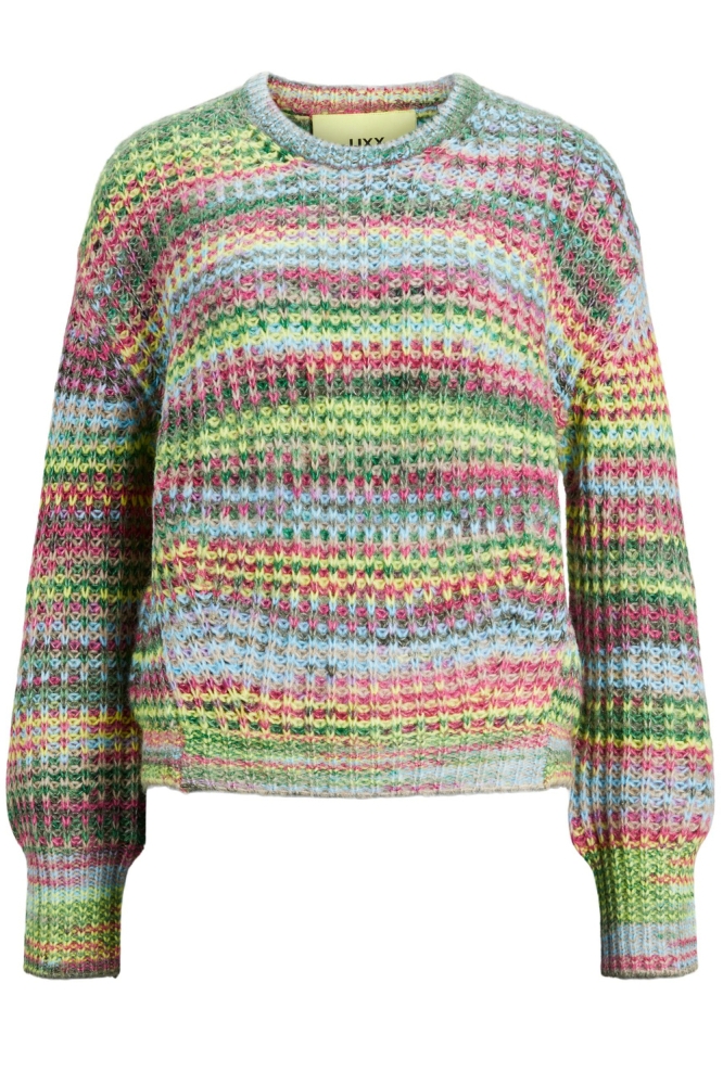 JXSIMONE SPACE DYE CREW NECK KNIT S 12207206 limonade