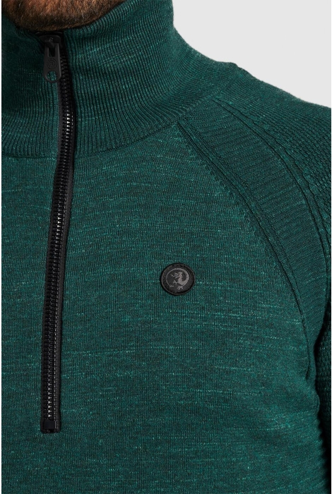 Cast Iron half zip collar cotton heather pla