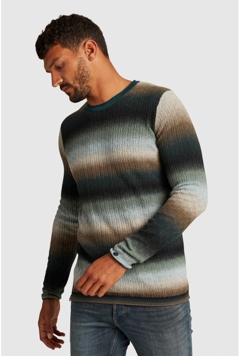 Cast Iron crewneck cotton printed stripe cre