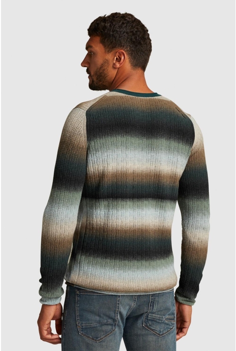 Cast Iron crewneck cotton printed stripe cre