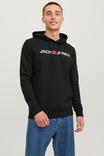 Jack & Jones Trui JJECORP OLD LOGO SWEAT HOOD NOOS 12137054 Black