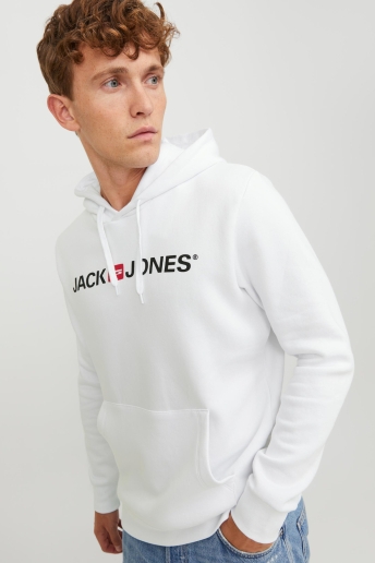 Jack & Jones Trui JJECORP OLD LOGO SWEAT HOOD NOOS 12137054 White