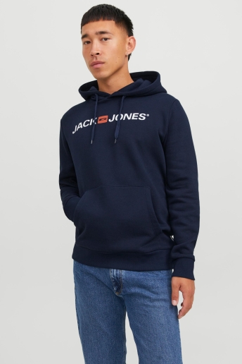 Jack & Jones Trui JJECORP OLD LOGO SWEAT HOOD NOOS 12137054 Navy Blazer