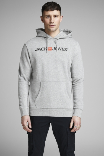 Jack & Jones Trui JJECORP OLD LOGO SWEAT HOOD NOOS 12137054 Light Grey Melange