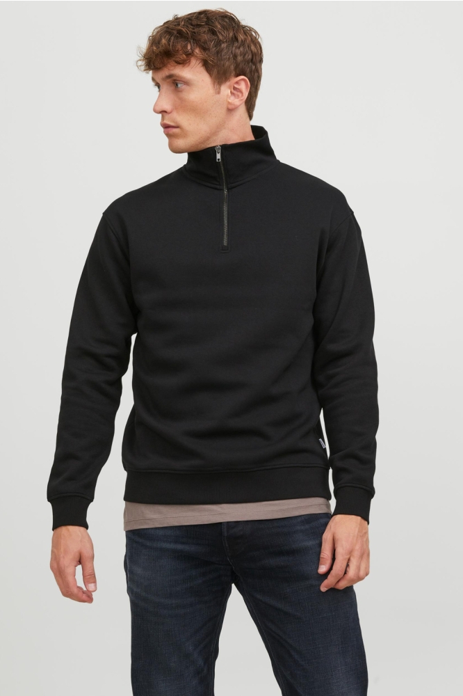 JJEBRADLEY SWEAT HALF ZIP NOOS 12250747 Black