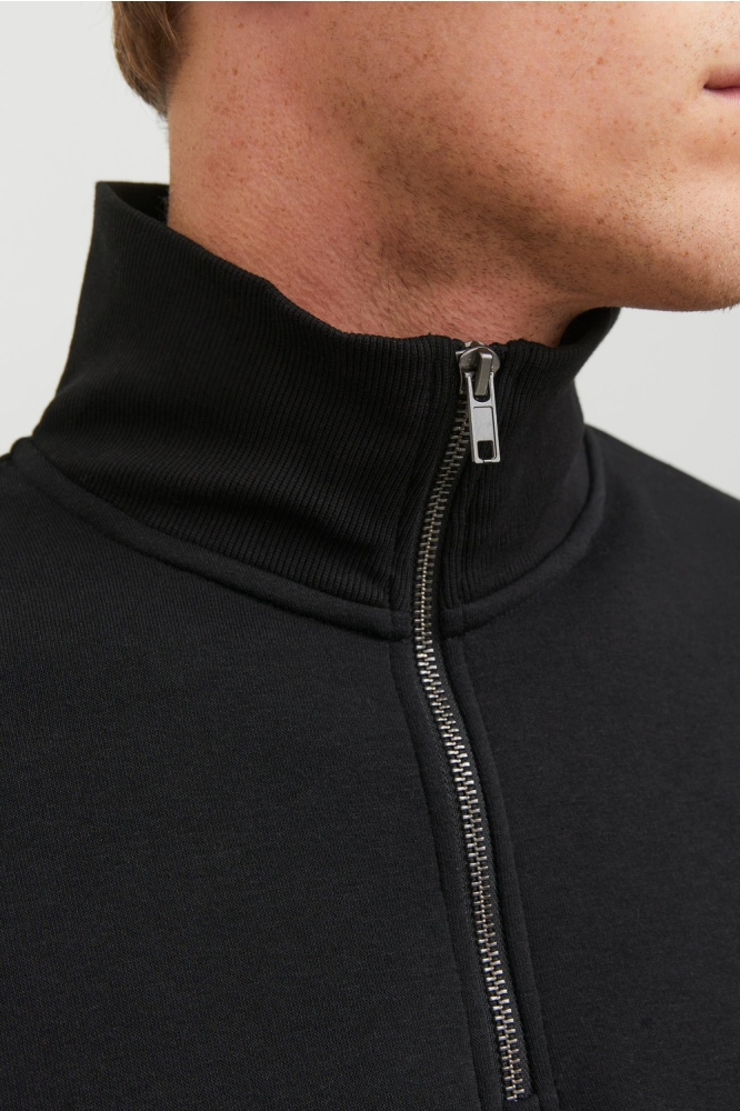 JJEBRADLEY SWEAT HALF ZIP NOOS 12250747 Black