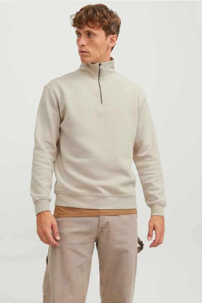 JJEBRADLEY SWEAT HALF ZIP NOOS 12250747 Moonbeam