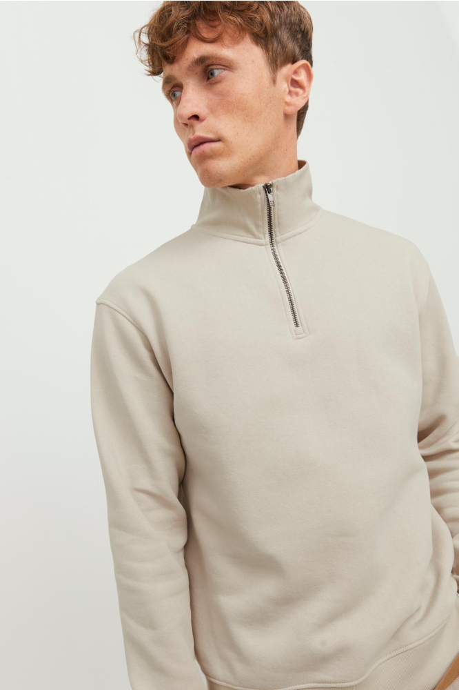 JJEBRADLEY SWEAT HALF ZIP NOOS 12250747 Moonbeam