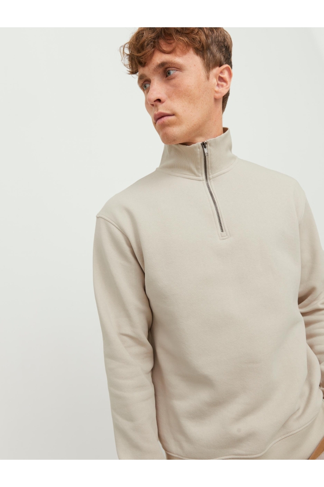 JJEBRADLEY SWEAT HALF ZIP NOOS 12250747 Moonbeam