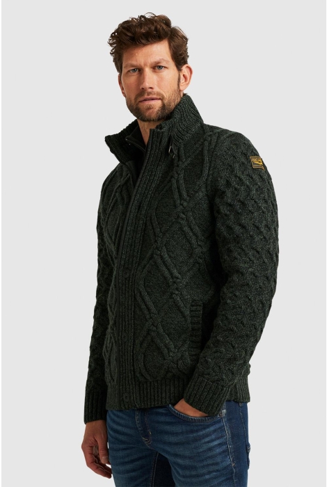 PME legend zip jacket heavy knit mixed yarn