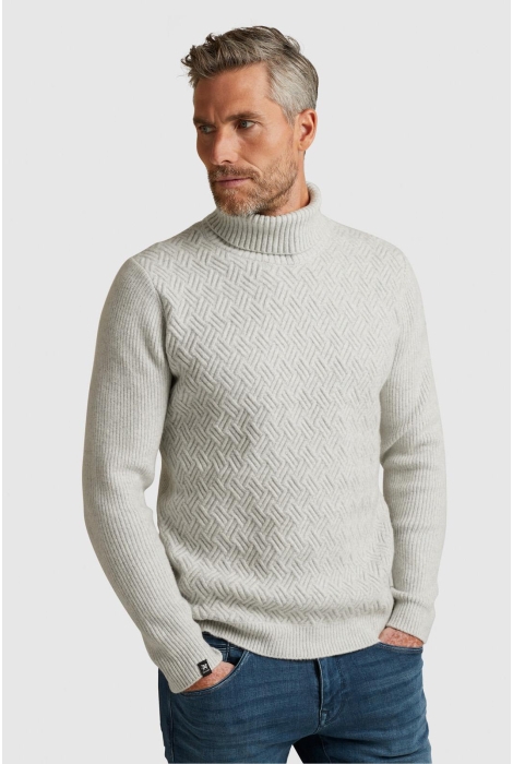 Vanguard roll neck cotton blend stretch