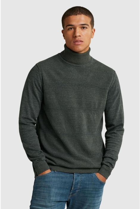 Cast Iron roll neck cotton heather plated ro