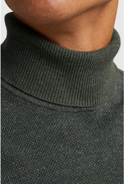 Cast Iron roll neck cotton heather plated ro