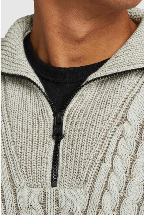 Cast Iron half zip collar cotton plated half