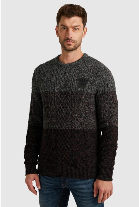 PME legend r-neck cable knit