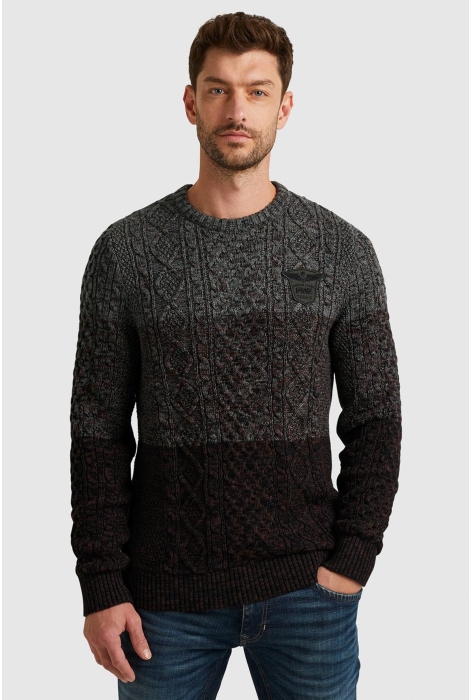 PME legend r-neck cable knit