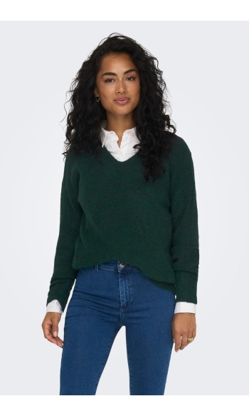 ONLCAMILLA V-NECK L/S PULLOVER KNT 15204588 Scarab