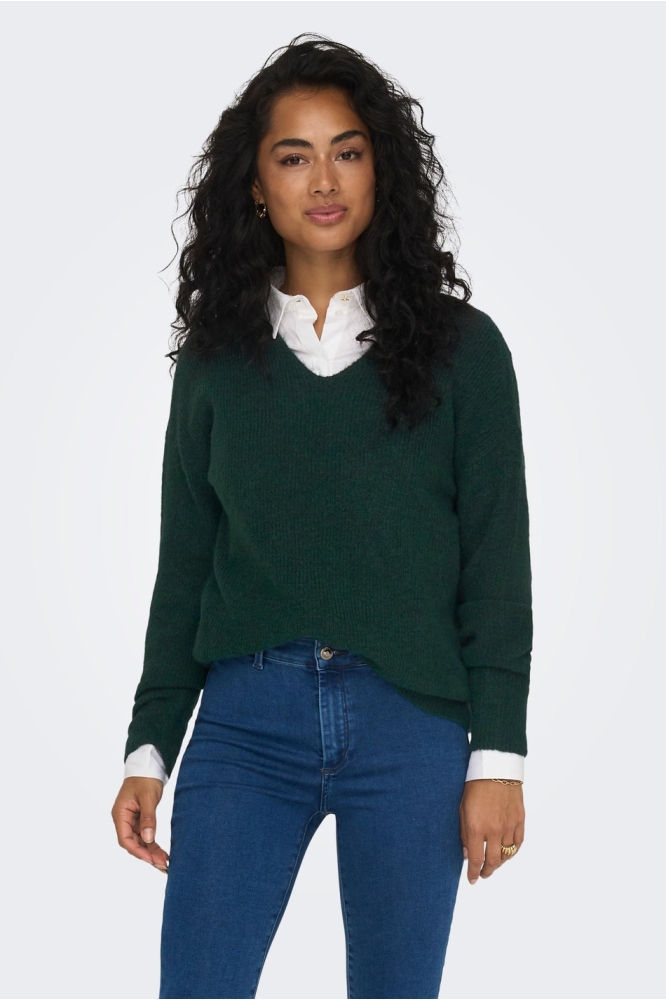 ONLCAMILLA V-NECK L/S PULLOVER KNT 15204588 Scarab