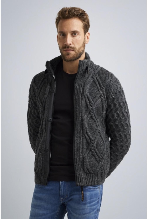 PME legend zip jacket heavy knit mixed yarn