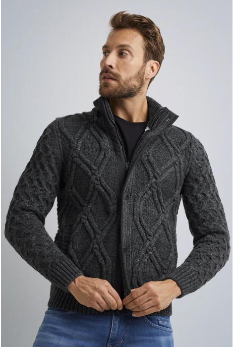 PME legend zip jacket heavy knit mixed yarn