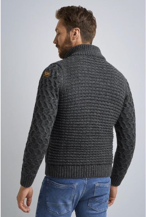 PME legend zip jacket heavy knit mixed yarn