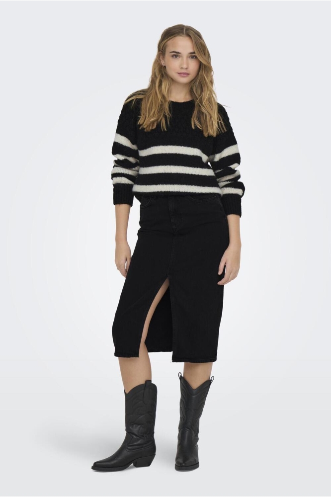 ONLBILLIE LIFE LS STRIPE O-NECK EX 15323980 Black/Cloud Dancer