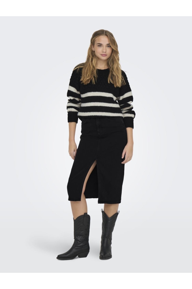 ONLBILLIE LIFE LS STRIPE O-NECK EX 15323980 Black/Cloud Dancer