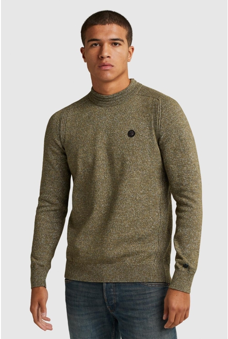 Cast Iron r-neck cotton mix mockneck