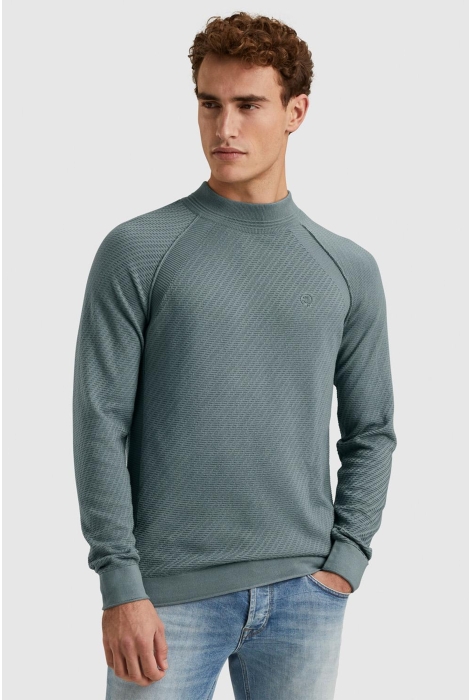 Cast Iron mock neck cotton acrylic crewneck