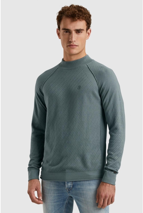 Cast Iron mock neck cotton acrylic crewneck