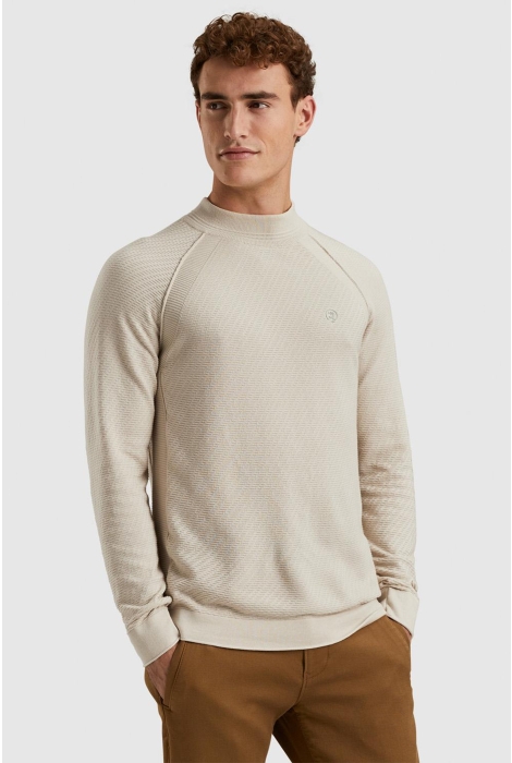 Cast Iron mock neck cotton acrylic crewneck