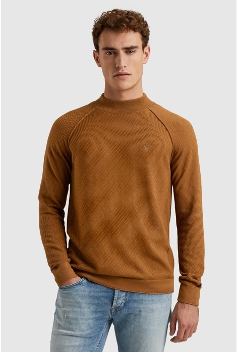 Cast Iron mock neck cotton acrylic crewneck