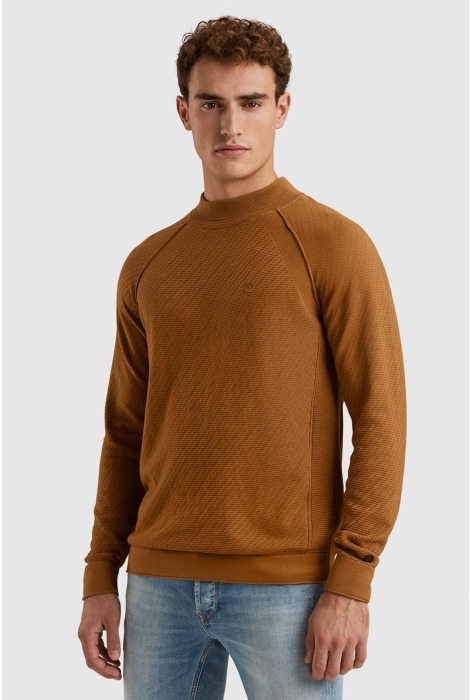 Cast Iron mock neck cotton acrylic crewneck