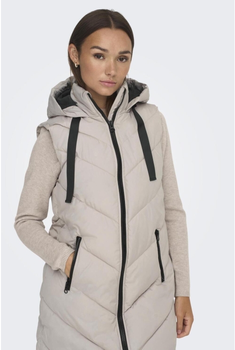 Jacqueline de Yong jdyskylar padded hood waistcoat otw