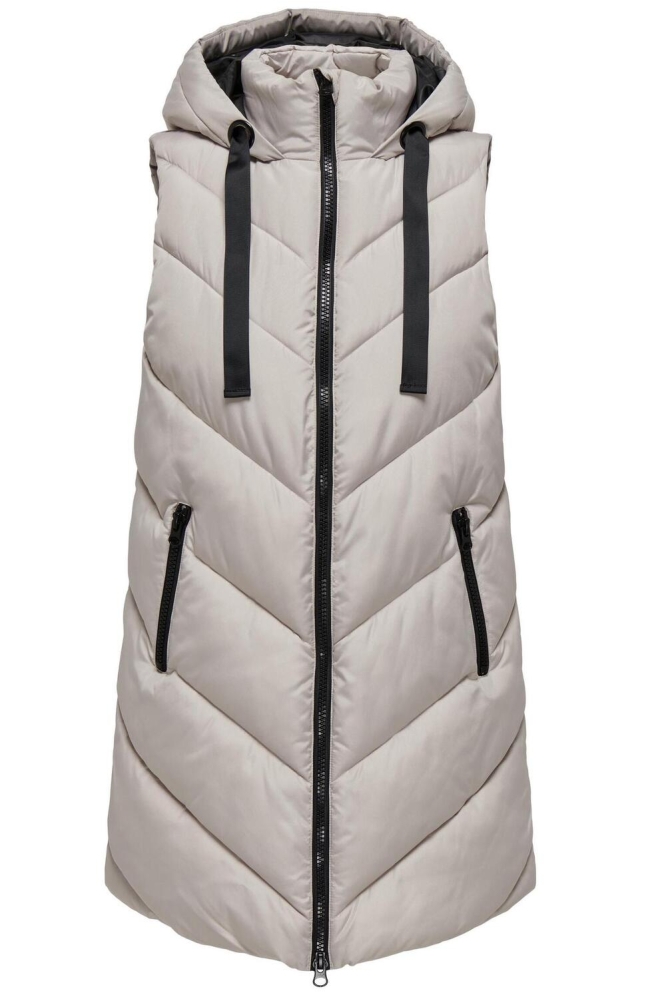 JDYSKYLAR PADDED HOOD WAISTCOAT OTW 15220630 CHATEAU GRAY/BLACK