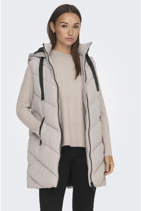 Jacqueline de Yong jdyskylar padded hood waistcoat otw