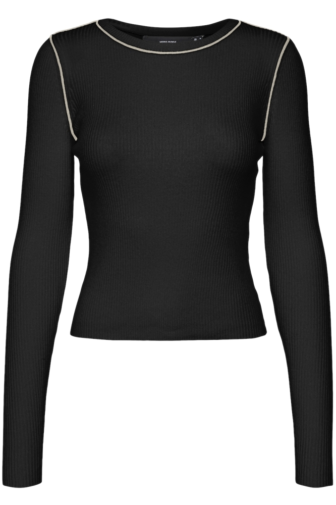 VMKARA LS O-NECK PULLOVER GA BOO 10310586 Black/W. BIRCH