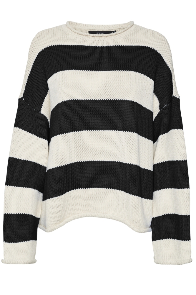 VMLEONORA LS ROLLEDGE O-NK PULLOVER 10310712 Birch/BLACK