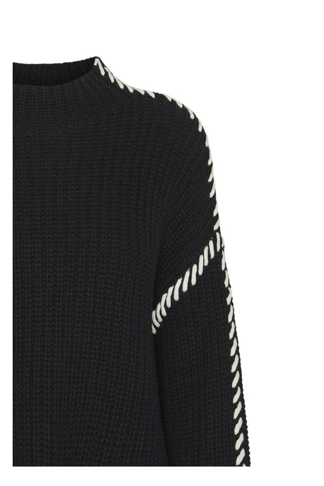 VMNEWCREAM LS FUNNELNECK PULLOVER B 10313514 BLACK/BIRCH