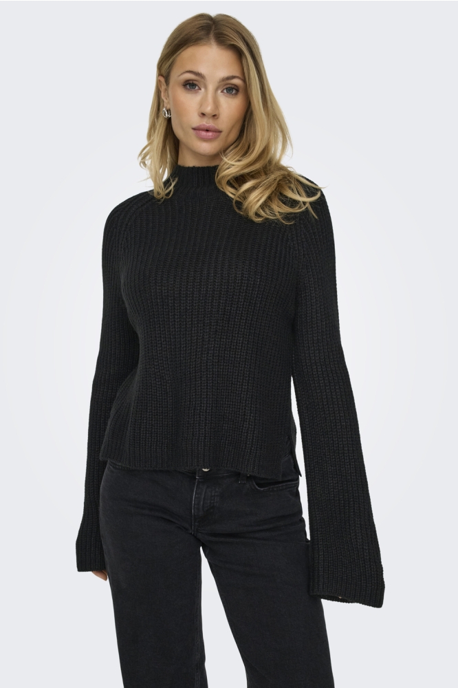 JDYJUSTY TINE L/S HN SLIT PULL KNT 15319000 Black