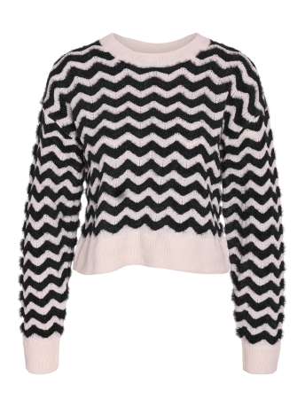 Noisy may Trui NMZUZI L/S O-NECK KNIT DD 27031111 EGGNOG/BLACK