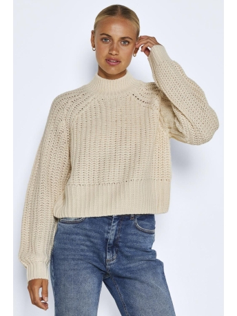 Noisy may Trui NMTESSA L/S HIGH NECK KNIT 27022274 Eggnog