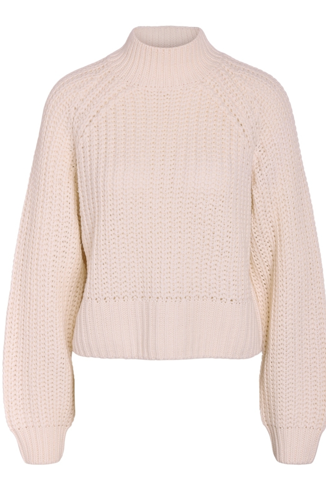 NMTESSA L/S HIGH NECK KNIT 27022274 Eggnog