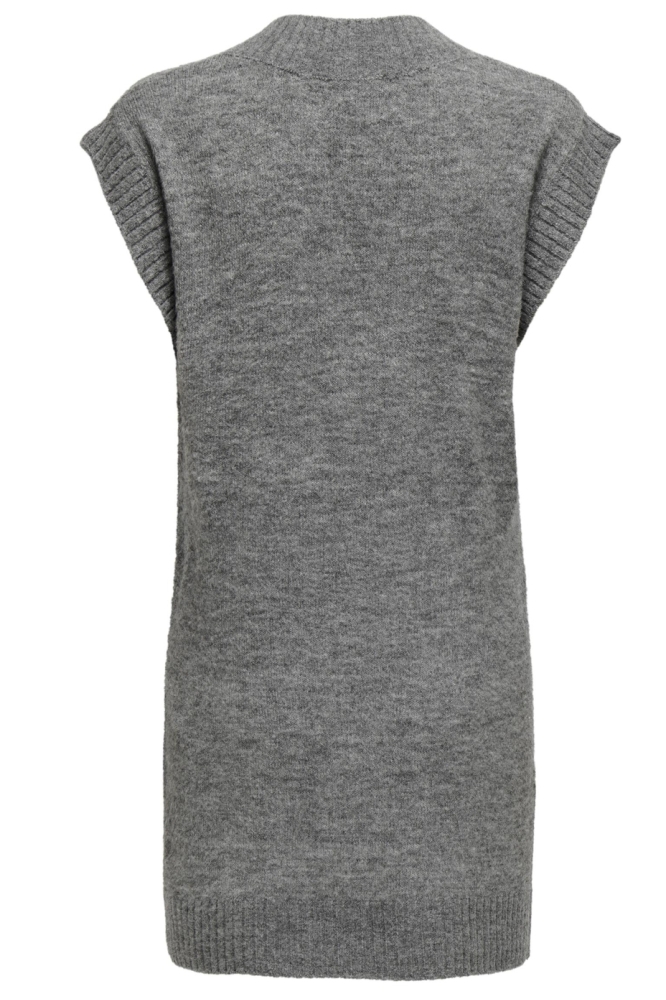 JDYELANORA S/L V-NECK SLIT VEST KNT 15328344 DARK GREY MELANGE