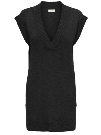 Jacqueline de Yong Trui JDYELANORA S/L V-NECK SLIT VEST KNT 15328344 BLACK