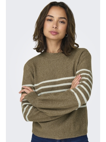 Jacqueline de Yong Trui JDYLAYLA L/S HN STRIPE PULLOVER KNT 15328340 MALT BALL/BIRCH