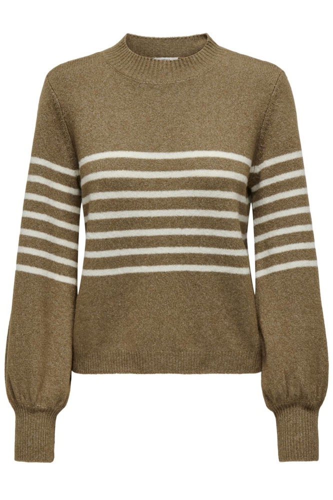 JDYLAYLA L/S HN STRIPE PULLOVER KNT 15328340 MALT BALL/BIRCH